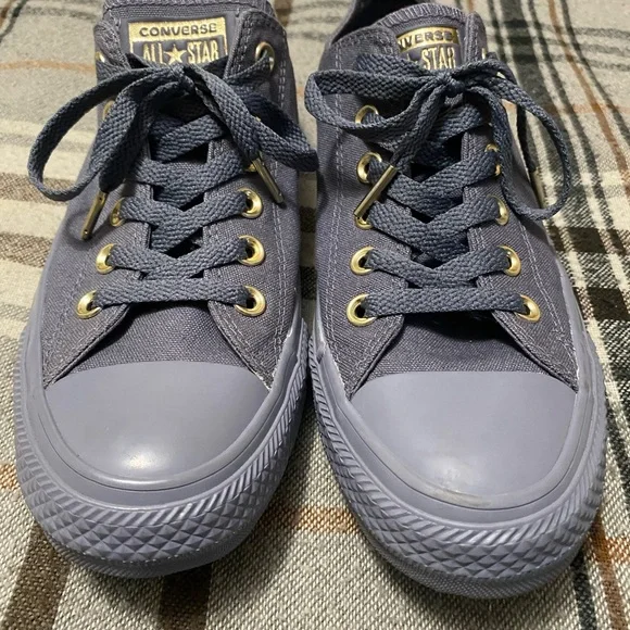 Converse All Star Low Top Gray with Gold Accents 8 - Picture 5 of 13